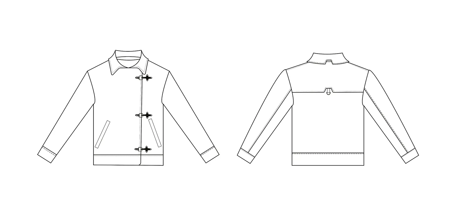 Arbejdstegning af jakken